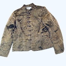 Coldwater Creek women's Silk Quilted Asian style Jacket sz M.