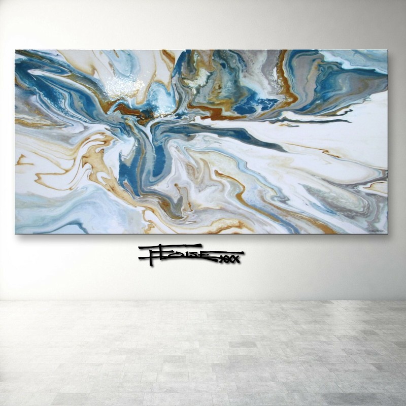 Abstract Painting RESIN Canvas Wall Art Large Framed SIGNED US ELOISExxx