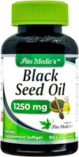 Organic Black Seed Oil 1250mg  90 Softgel Capsules  Non-GMO  Gluten Free
