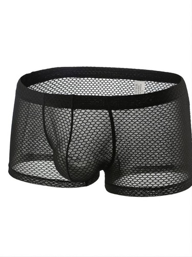 Boxershorts Slips Herren Gr. M aus durchsichtigem Netzgewebe Schwarz Neu!