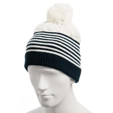 Coal Men or Women Sweater Unisex Beanie Creme One Size Cream White Black Stripe
