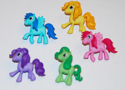 Pony Parade / 5 Colorful Pony Shank Buttons / Dress It Up Buttons Jesse James