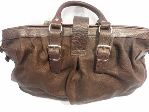 Italian Leather Purse by Secchiari Large Chocolate Brown w/Locket "Liss" Style - Picture 3 of 12