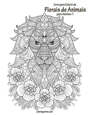 Livro para Colorir de Florais de Animais para Adultos 1, Snels 9781673081435-,