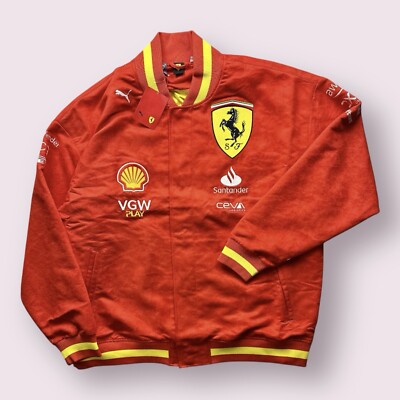 Men s Puma Ferrari Forumla 1 SF Team Varsity Jacket 2XL NWT Red Full Zip