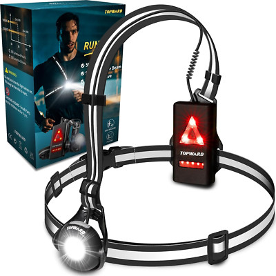Lauflichter für Läufer Brustlampe, 500 Lumen verstellbarer Strahl + Hi Vis Reflec