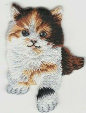 WHITE CALICO CAT Iron On Patch Cats Pets Animals Kitty