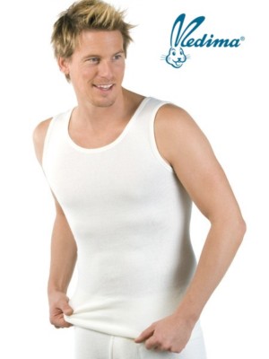 Medima   Angora Herrenunterhemd ohne Arm 40% Angora Herren Unterhemd 3990/100