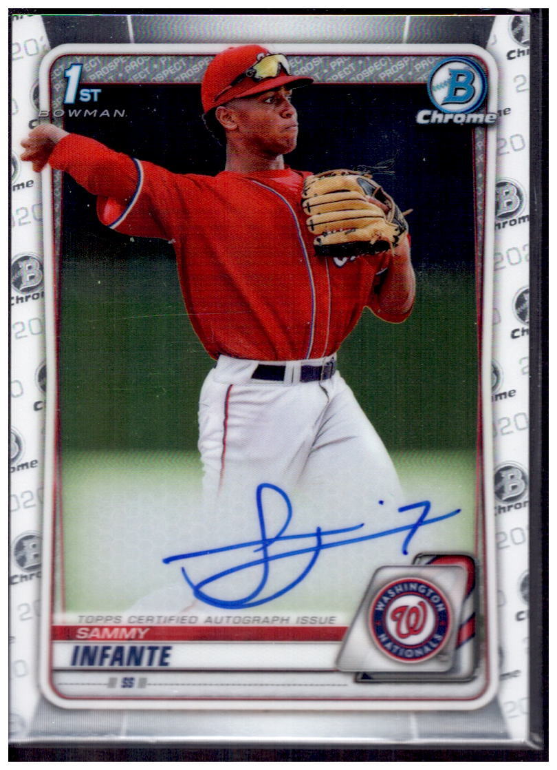 2020 Bowman Draft #CDA-SI Sammy Infante Chrome Draft Pick Autographs