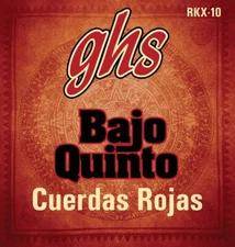 GHS RKX-10 Red Coated Stainless Steel Bajo Quinto Strings; Loop end 24-78