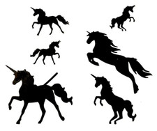 UNICORN/ UNICORNS PRANCING, CANTERING,  REARING SILHOUETTE DIE CUT/ CUTS