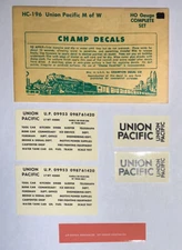 CHAMP HO DECAL-UNION PACIFIC/UP MAINTENANCE OF WAY/MOW EQUIP-BLK LETT - #HC-196