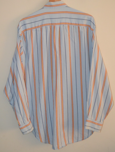 Thomas Burberry Chatham Place Blue Stripe Cotton Shirt Size Large - Picture 6 of 7