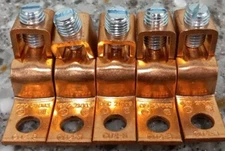 5 Pack OEC 21003, Copper Mechanical Lug Offset, Conductor Range 2-8AWG