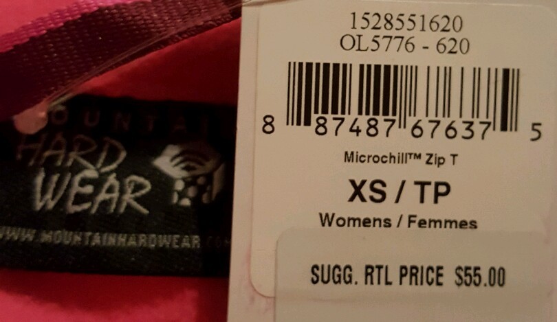 NEW MOUNTAIN HARDWEAR WOMEN'S MICROCHILL ZIP T, XS, PINK BURST