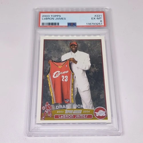 2003-04 Topps Rookie RC #221 LeBRON JAMES PSA 6!!
