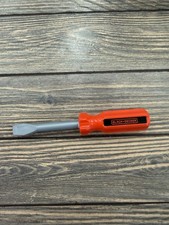 Black  Decker Plastic Toy Replacement Flathead Screwdriver Bright Orange Handle