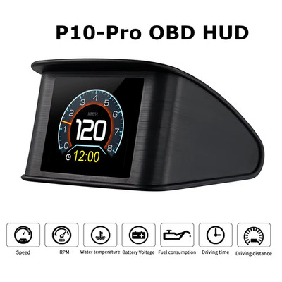 NEW P10 Pro On-board Computer Car HUD OBD2 Display Smart Digital Meter Water Tem