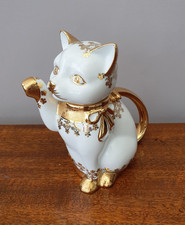 Kanne wunderschöne Teekanne Katze Bohemia Porcellanes Sneroll Vintage