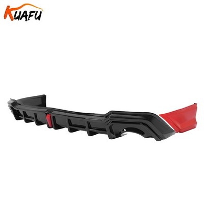 Rear Diffuser + Red Corner Spats W/LED For 2022-2026 Honda Civic Sedan 4Dr