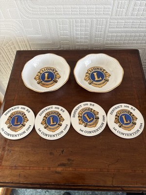 Two Lions International Dishes & 4 Coasters