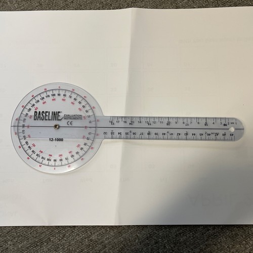Baseline 360 Degree Clear 12" Plastic ISOM Goniometer