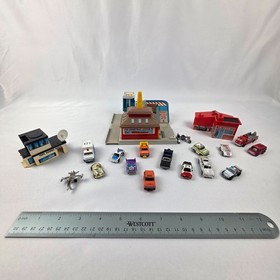 Vintage 1980's-1990's Galoob Micro Machines Playsets Lot W/ Cars And Accessories