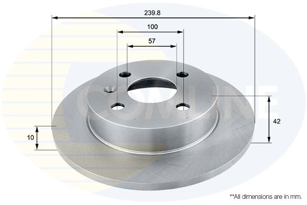 Brake Disc Rear Front Fits Chevrolet Corsa Vauxhall Astra Opel COMLINE ADC1106