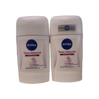 NIVEA 2pk Desodorante Aclarante Tono Natural Efecto Satín 50 g each