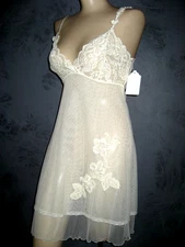 Claire Pettibone Set Chemise Bridal Couture Yvette Nightgown Ivory w Thong S New