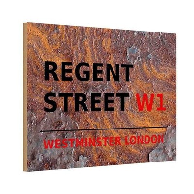 Holzschild 20x30 cm Westminster Regent Street W1 England Deko Geschenk Holz Schi