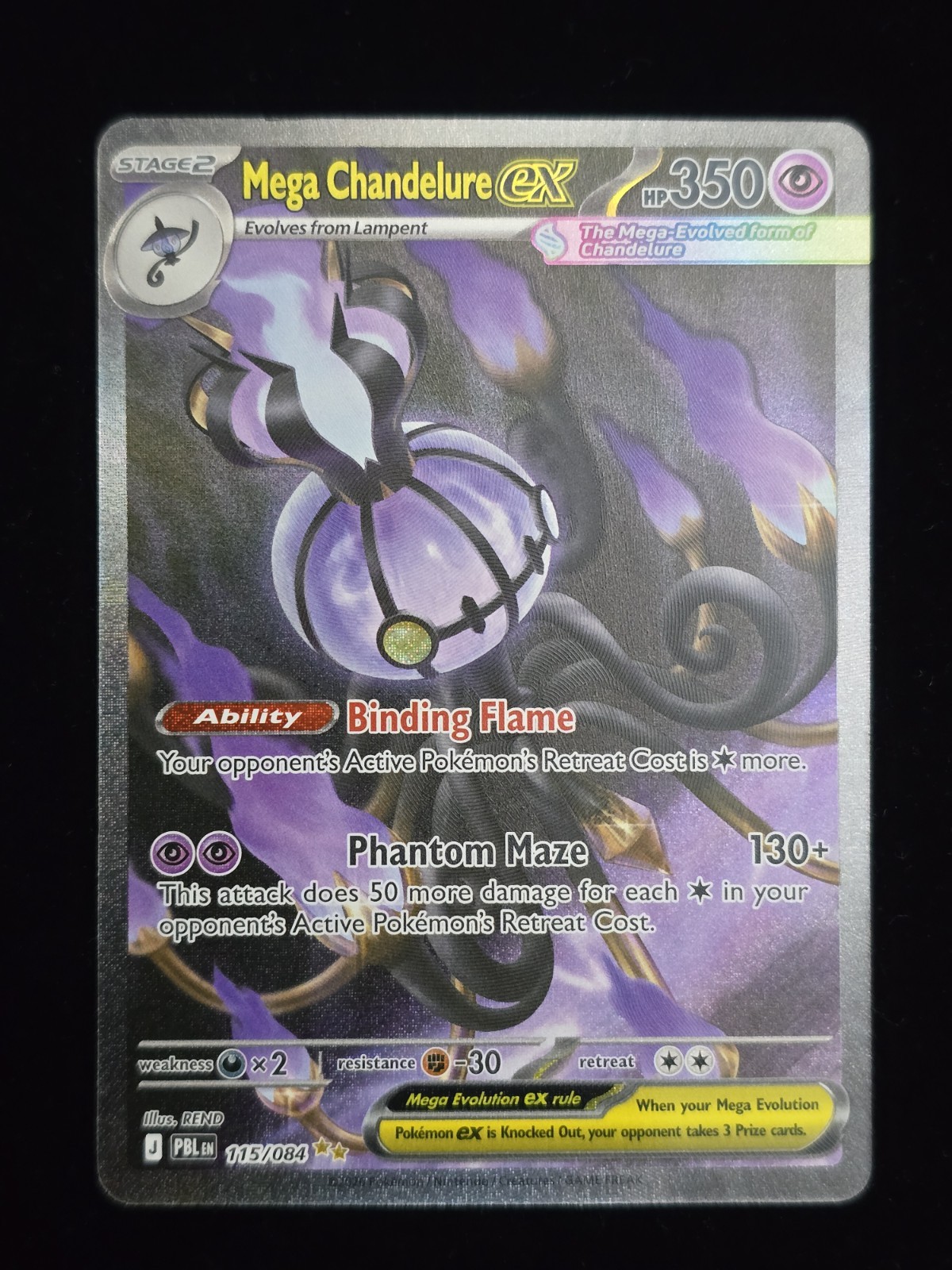 Pokemon TCG Pitch Black Mega Chandelure EX 115/084 Special Illustration Rare
