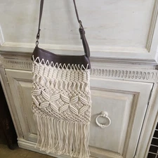 Street Level Macrame Boho Crossbody Purse Crossbody Hippie Fringe Festival