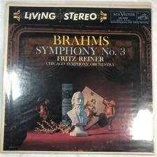 BRAHMS Symphony No. 3 Vinyl LP RCA Living Stereo Shaded LSC-2209 Fritz Reiner EX