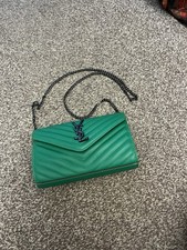 Yves Saint Laurent Green Leather Handbag