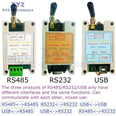 RS485 RS232 USB Wireless Transceiver 433M 868M Transmitter Receiver 4.8V-9V