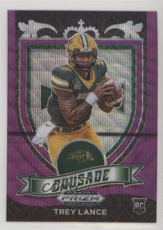 2021 Panini Prizm Draft Picks Crusade Purple Wave Prizm Trey Lance #164 01az
