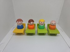 B Vintage Fisher Price little people School 923 lot/8 Desks Boys Girls