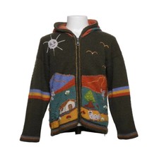 Artesanias, Kapuzenpullover, Gr&ouml;&szlig;e: 128, Gr&uuml;n/Mehrfarbig, Baumwolle/Wolle #gPy
