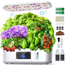 Hydroponics Growing System Kit Indoor Herb Garden with Grow Light 12 Pods, wi...