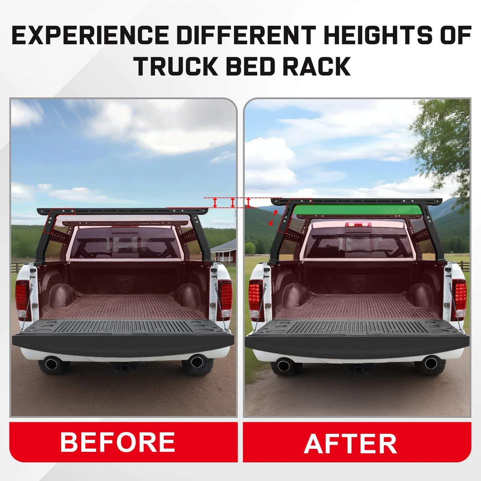 FIT Tacoma/Ford/Tundra/Gladiator/Dodge/Chevy/Nissan Adjustable Bed Rack Overland - Image 4 of 4