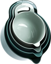 4 Pack Nesting Mixing Bowl with Pour Spout and Handle, BPA Free Microwave & Dish