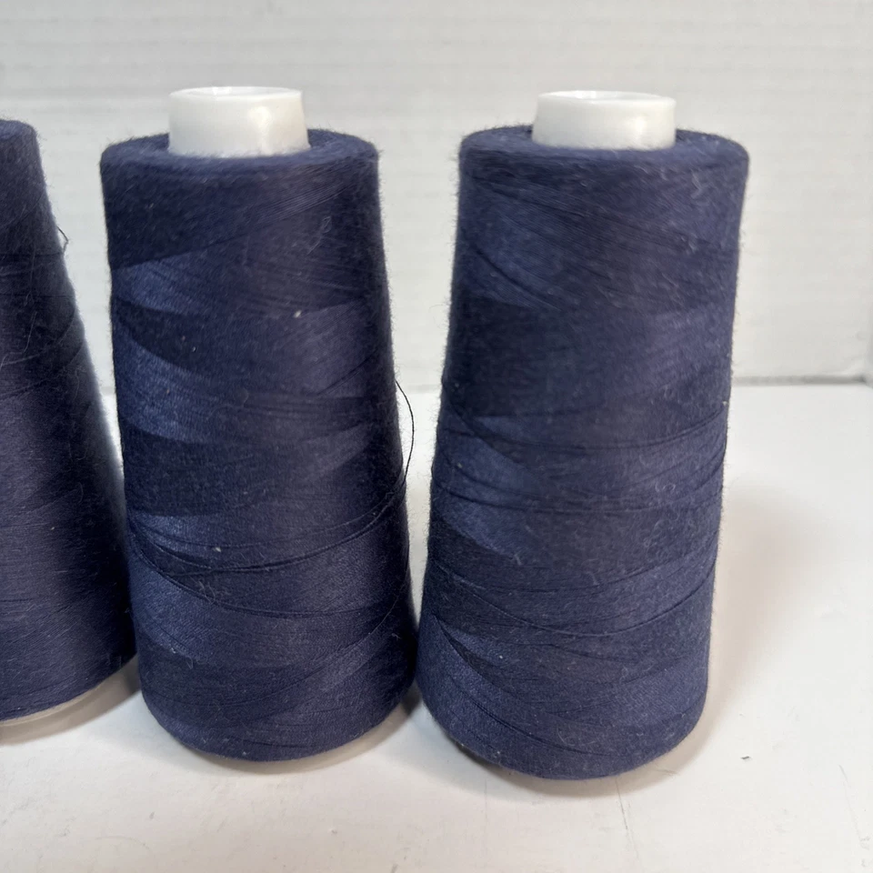 4 Talon SureLock Overlock Navy Blue Thread 100% Spun Polyester 3000 Yds Each - Image 2 of 4