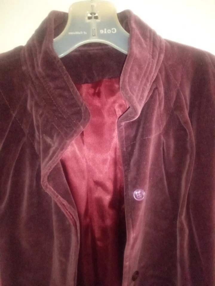 Vtg,Opera Velvet Coat 50s Union Tag,Dark Plum,Lined Satin LG, Whimsy Glamor. - Image 4 of 4