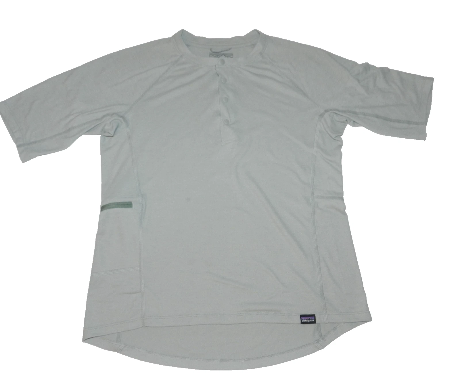 Patagonia Capilene Cool Trail Cycling Shirt Women's Sz XS Button Gray