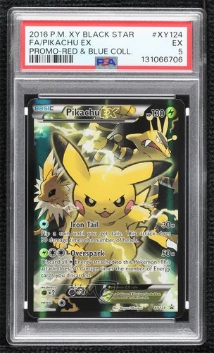 Full Art - Pikachu EX Pokémon XY Black Star Promo PSA 5