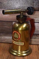 Vintage Lenk Mini Gasoline Blotorch Blow Torch with Red Handle