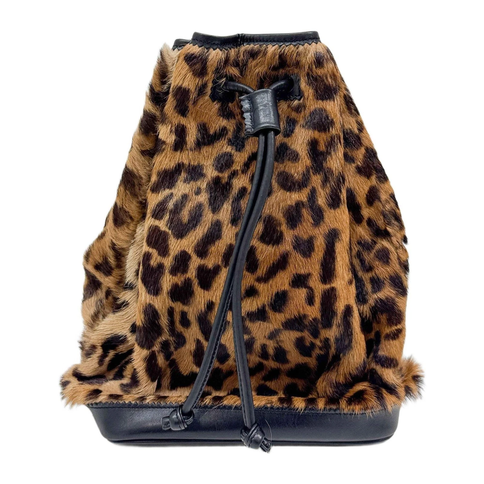 Loewe — LOEWE Single Strap Brown Cheetah Print Pony Hair Shoulder Bag