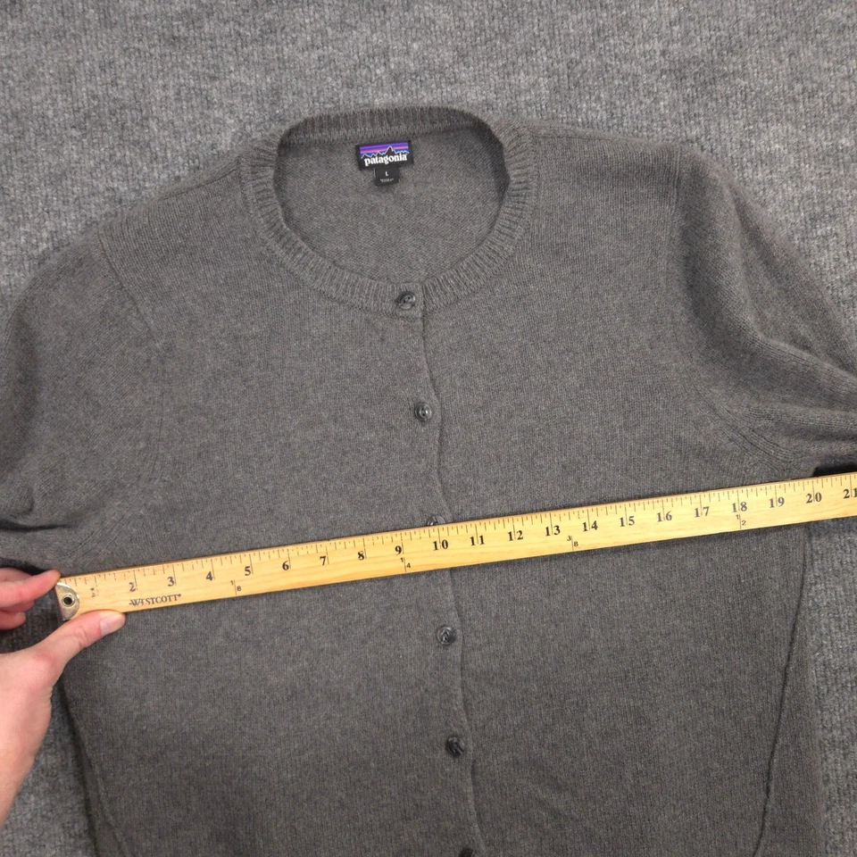 Кашемировый кардиган Patagonia свитер женский L серый спереди на пуговицах опрятный повседневный - Изображение 3 из 4