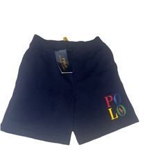 NWT Ralph Lauren Polo Blue Fleece Shorts 7 Boys Navy Blue